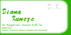 diana kuncze business card